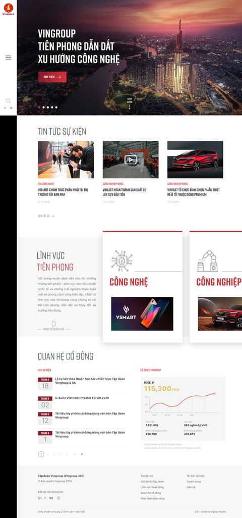 VinGroup Corporate Website — Home page, full length