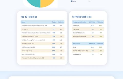 Top 10 holdings and portfolio statistics modules