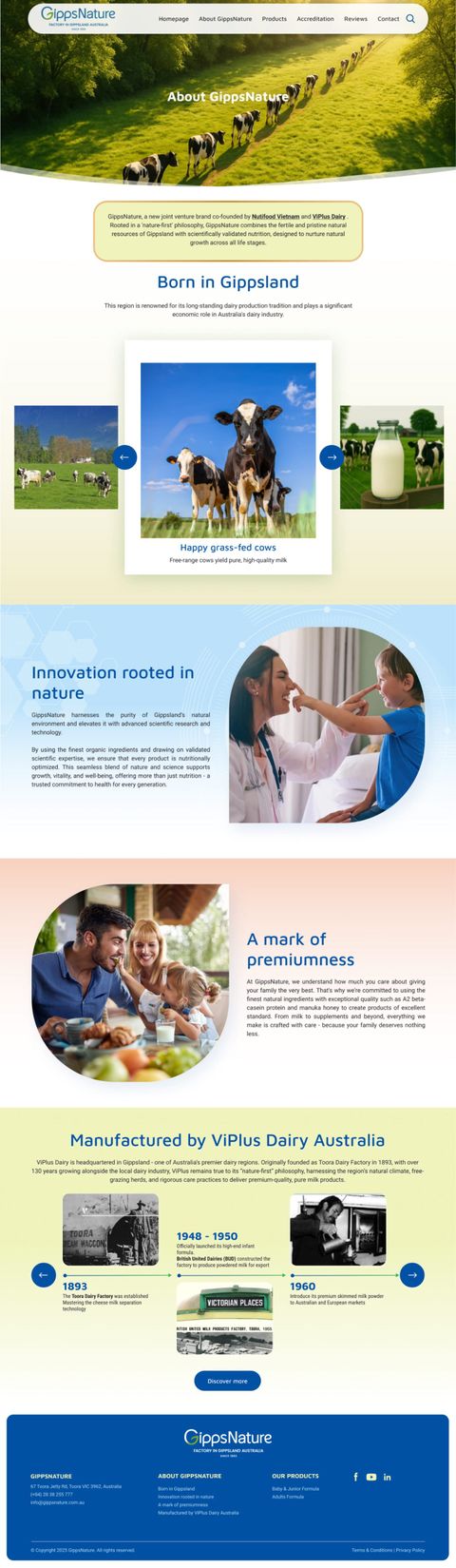 GippsNature Brand Site — Home page, full length