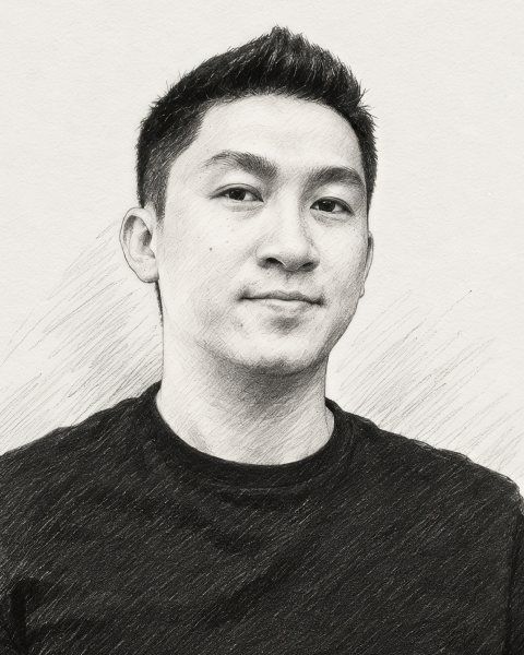 Portrait of Minh Gia, pencil sketch